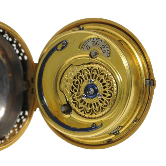 English gold, enamel watch with huge diamond Circa 1800 English gold, enamel watch with huge diamond Circa 1800