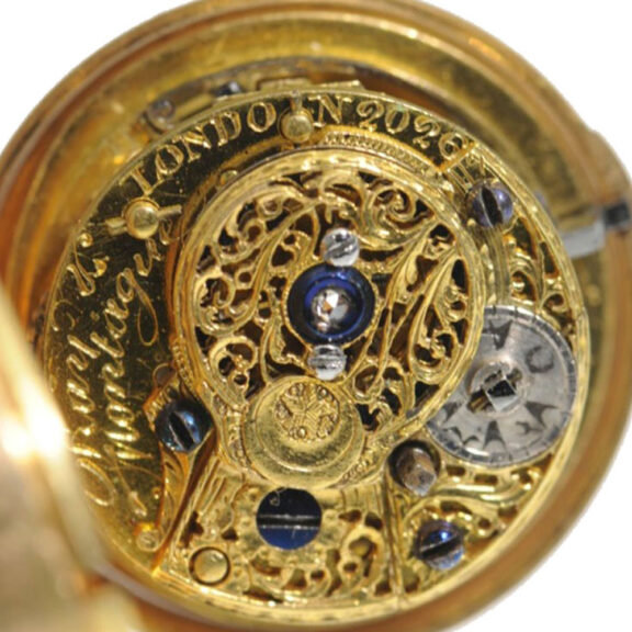 English pair cased miniature gold enamel watch Circa 1818 English pair cased miniature gold enamel watch Circa 1818