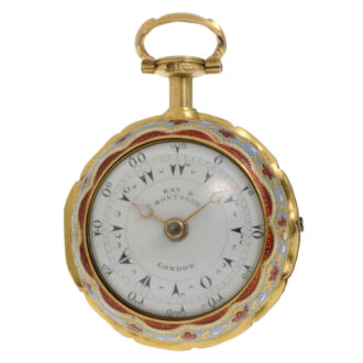 English pair cased miniature gold enamel watch Circa 1818