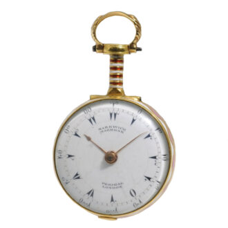 Exquisite English gold enamel verge pocket watch Circa 1815