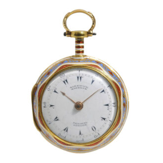 Exquisite English gold enamel verge pocket watch Circa 1815