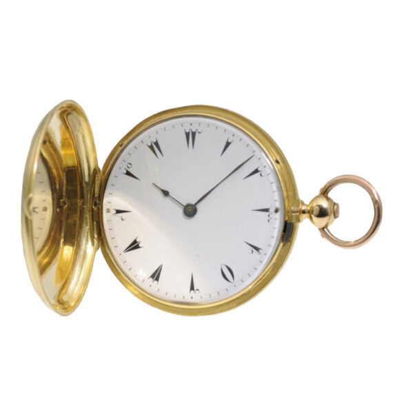 Exquisite Swiss gold/enamel hunting cased watch Circa 1850 Exquisite Swiss gold/enamel hunting cased watch Circa 1850