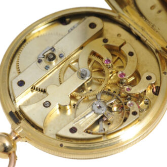 Exquisite Swiss gold/enamel hunting cased watch Circa 1850