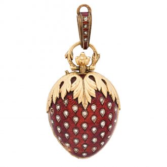 Swiss cylinder watch in the form of a strawberry Circa 1880