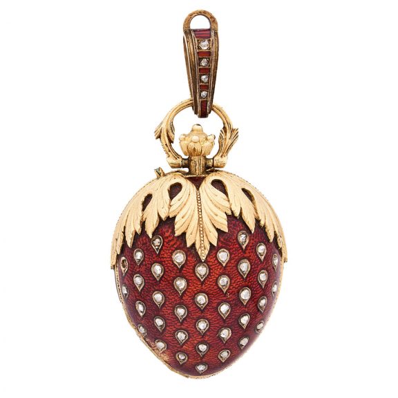 Swiss cylinder watch in the form of a strawberry Circa 1880