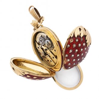 Swiss cylinder watch in the form of a strawberry Circa 1880