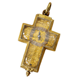 Swiss gilt metal and crystal cruciform watch Circa 1640