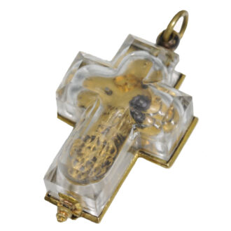Swiss gilt metal and crystal cruciform watch Circa 1640