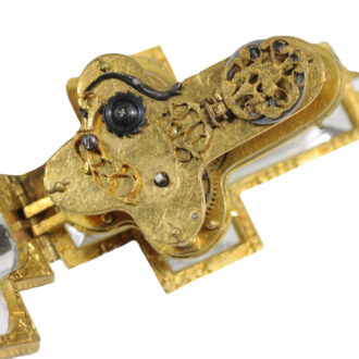 Swiss gilt metal and crystal cruciform watch Circa 1640