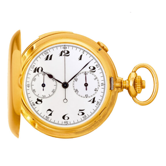 Fine Swiss 14 carat gold lever chronograph watch Circa 1920