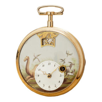 Decorative Swiss verge with figural automaton Circa 1800