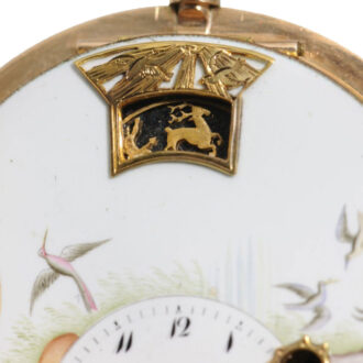 Decorative Swiss verge with figural automaton Circa 1800