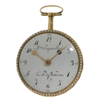 Swiss gold, enamel and pearl set pocket watch Circa 1790