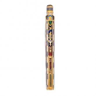 Swiss 18 carat gold and enamel perfume flask with watch Circa 1810