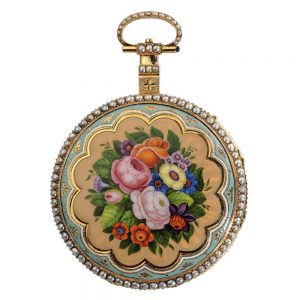 English gold enamel musical watch for the Chinese market Circa 1815