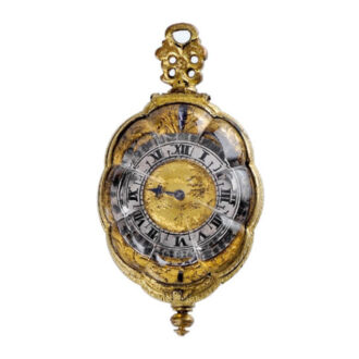 Early gilt metal extremely rare miniature rock crystal watch