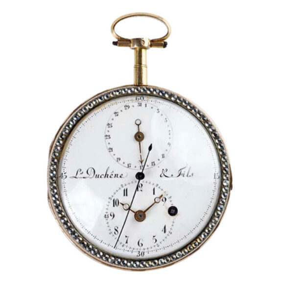 Swiss gold, enamel and diamond set pocket watch Circa 1820 Swiss gold, enamel and diamond set pocket watch Circa 1820