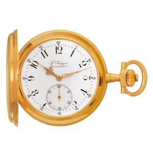 Swiss 14 carat gold hunting cased lever watch Circa 1905