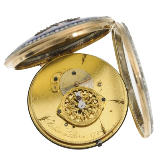 French gold, enamel and stones set pocket watch Circa 1799 French gold, enamel and stones set pocket watch Circa 1799