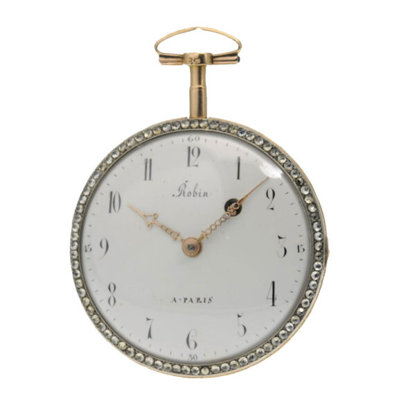 French gold, enamel and stones set pocket watch Circa 1799 French gold, enamel and stones set pocket watch Circa 1799