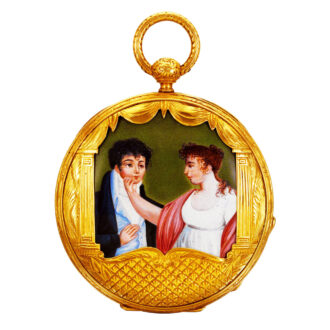 Amusing French gold verge with concealed erotic scene Circa 1820 Amusing French gold verge with concealed erotic scene Circa 1820