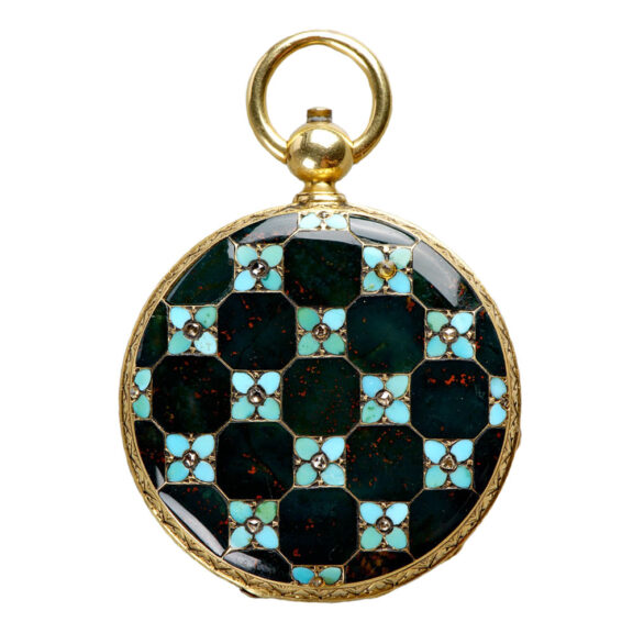 French gold and enamel hunting cased watch Circa 1850 French gold and enamel hunting cased watch Circa 1850