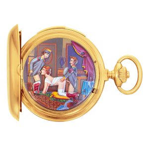 Swiss gold erotic automaton minute repeater Circa 1910