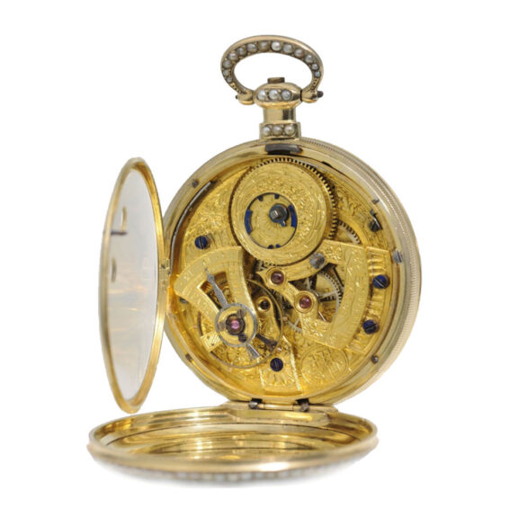 Swiss gold quarter repeating automaton watch Circa 1810 Swiss gold quarter repeating automaton watch Circa 1810