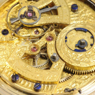 Swiss gold quarter repeating automaton watch Circa 1810