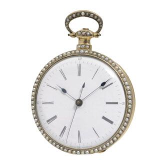 Swiss gold quarter repeating automaton watch Circa 1810