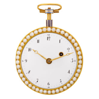 Fine Swiss gold, enamel and pearl set verge watch Circa 1800