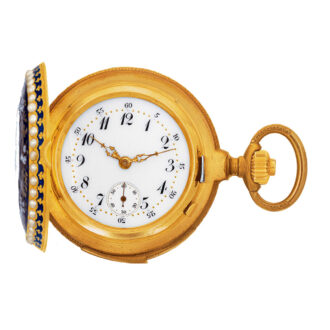 Swiss gold and enamel minute repeating watch Circa 1896