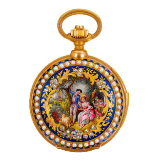 Swiss gold and enamel minute repeating watch Circa 1896