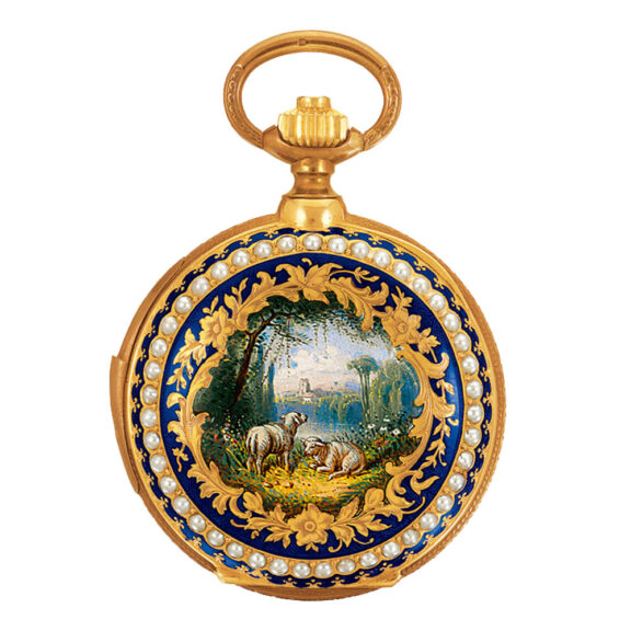 Swiss gold and enamel minute repeating watch Circa 1896