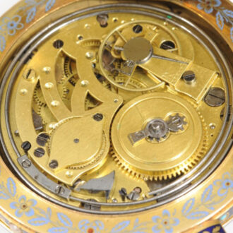 Swiss gold quarter repeating cylinder watch Circa 1820