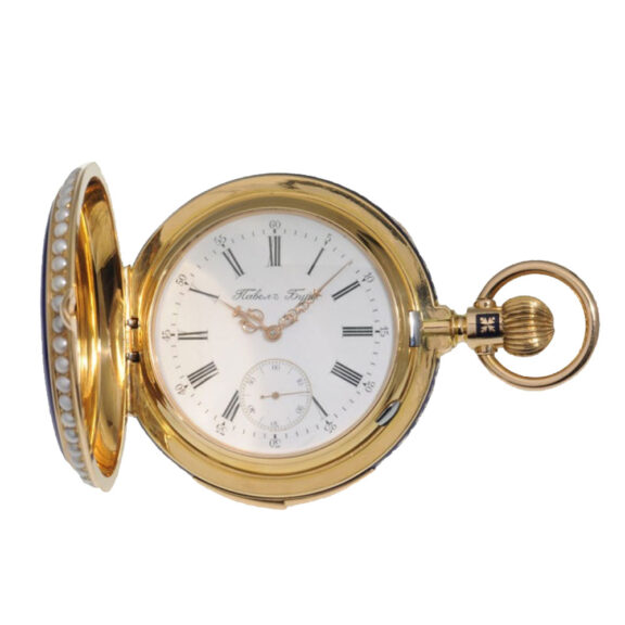 Swiss gold full hunting minute repeater Circa 1890 Swiss gold full hunting minute repeater Circa 1890