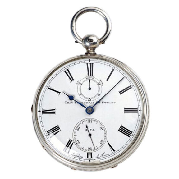 English silver pocket chronometer with power reserve Circa 1859