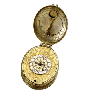 French gilt and silver oval verge watch Circa 1625