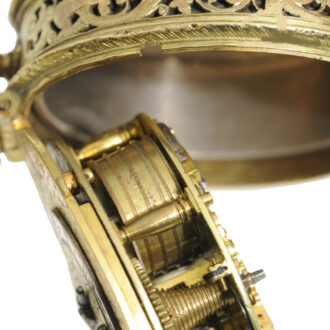French gilt and silver oval verge watch Circa 1625