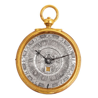 Decorative Dutch gilt metal verge with date Circa 1725