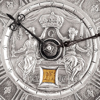 Decorative Dutch gilt metal verge with date Circa 1725