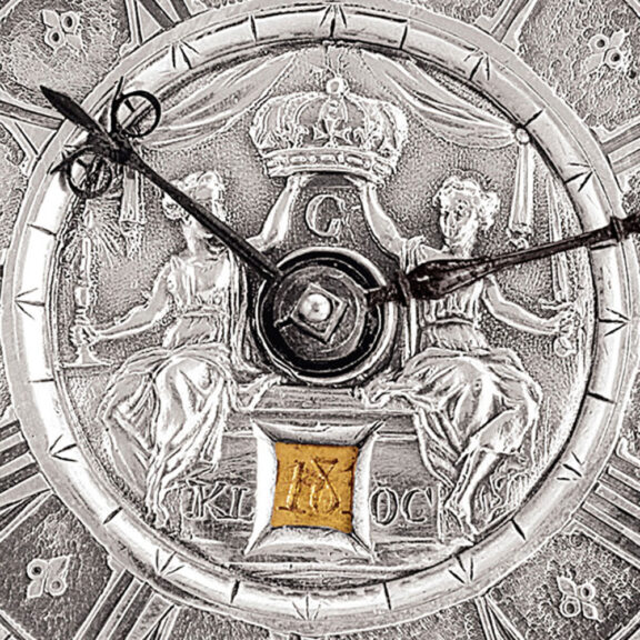 Decorative Dutch gilt metal verge with date Circa 1725 Decorative Dutch gilt metal verge with date Circa 1725