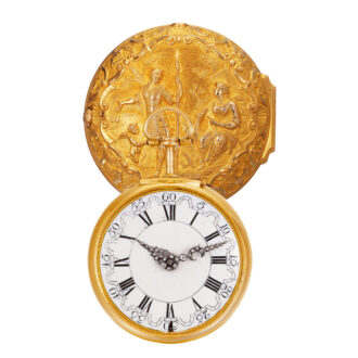 Fine and rare Dutch gold repoussé verge watch Circa 1740