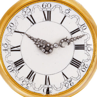 Fine and rare Dutch gold repoussé verge watch Circa 1740