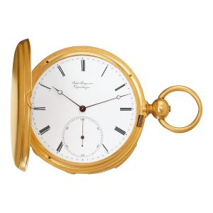 Danish gold minute repeating hunting cased watch Circa 1855