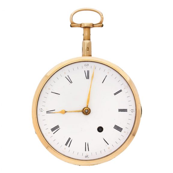 Swiss 18K gold and enamel automaton verge watch Circa 1810 Swiss 18K gold and enamel automaton verge watch Circa 1810
