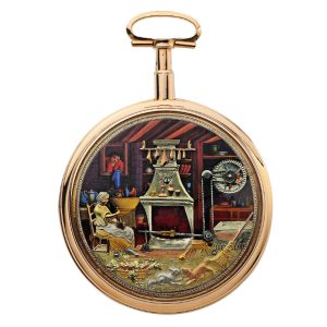 Swiss gold double dial watch with four automatons Circa 1810