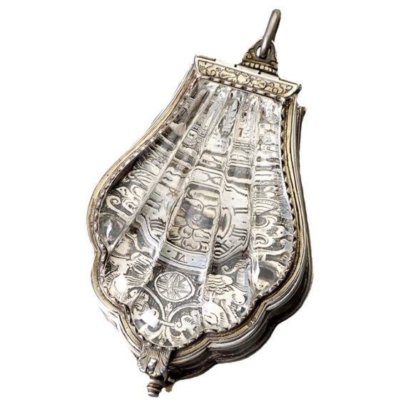 German silver and rock crystal shell shaped verge Circa 1880