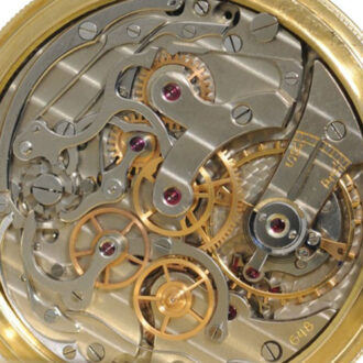 Very fine French gold watch with chronograph, Circa 1935