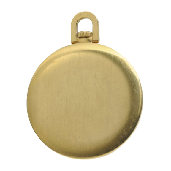 Fine Swiss 18k gold open faced complicated watch Circa 1947 Fine Swiss 18k gold open faced complicated watch Circa 1947